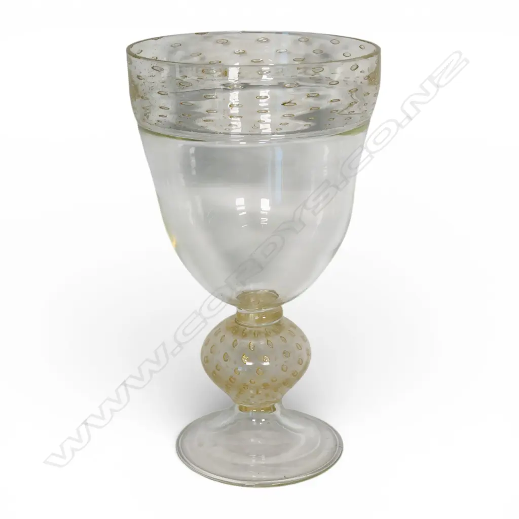 A large vintage Venetian mouth blown goblet vase, Image 1++