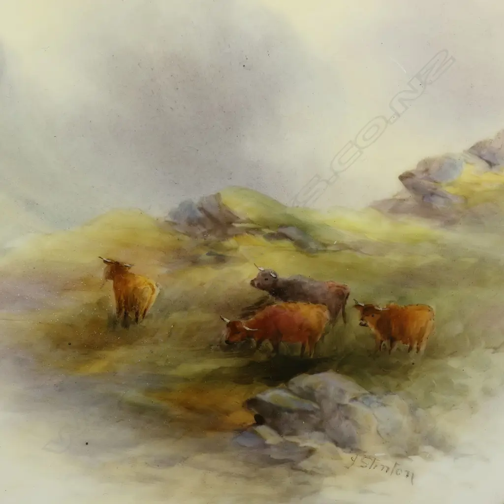 A Royal Worcester Stinton highland cattle plate, Image 1++