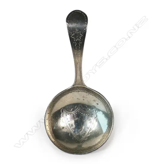 A George III silver tea caddy spoon,