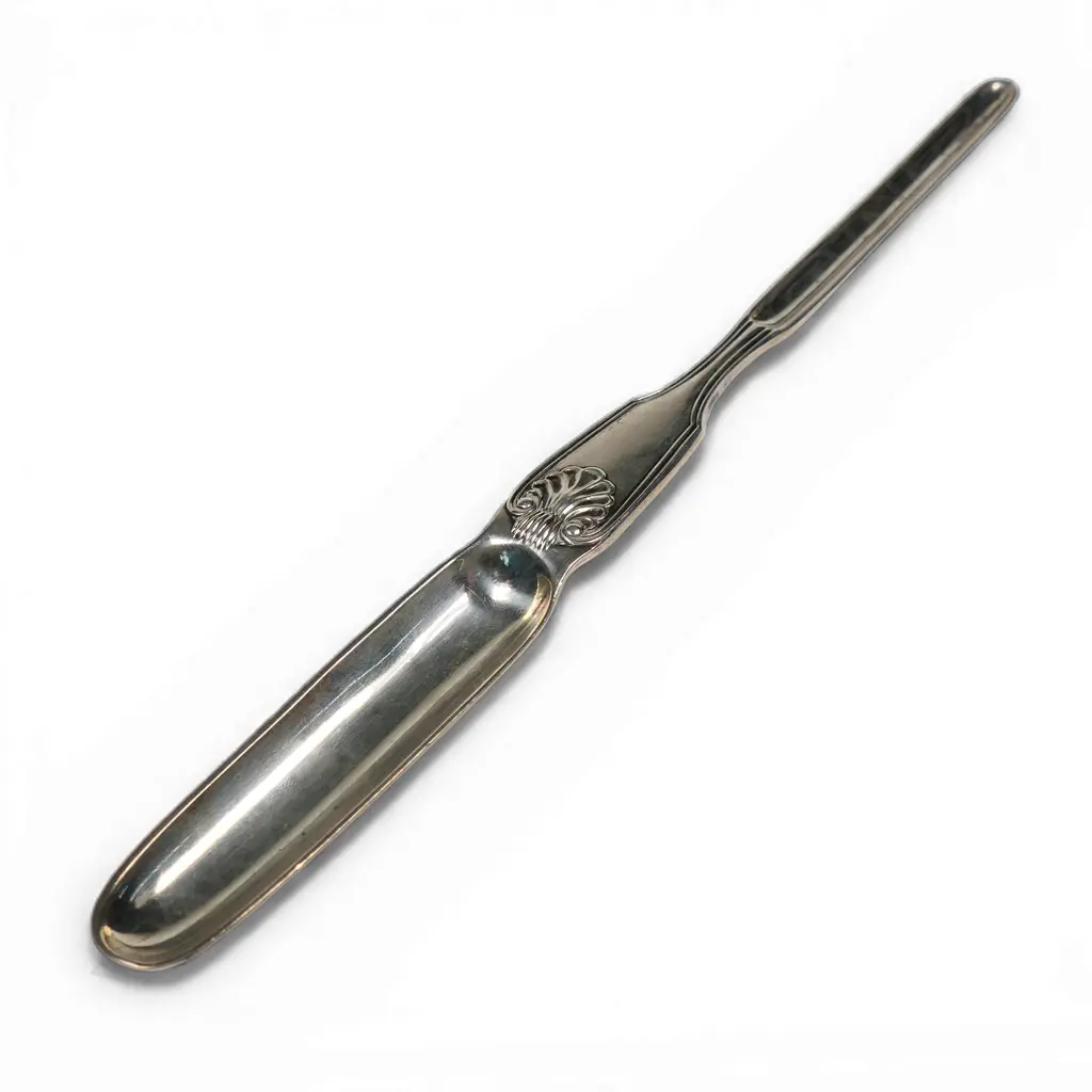 A good Victorian silver uncommon double ended marrow scoop, Image 1++
