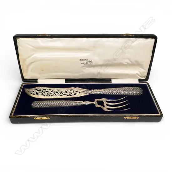 A pair of early Victorian sterling silver fish servers,