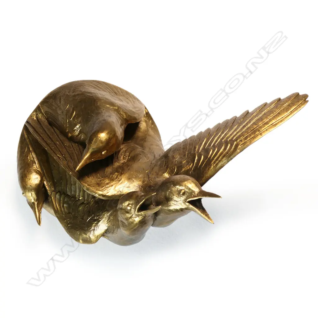 Katherine Rutecki cast brass sculpture 'Come', Image 1++