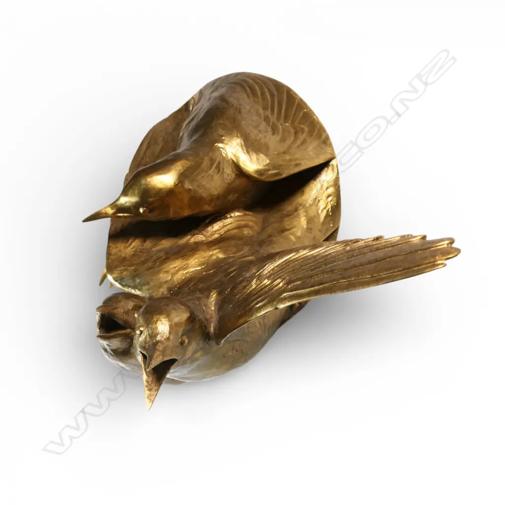 Katherine Rutecki cast brass sculpture 'Come', Image 1++