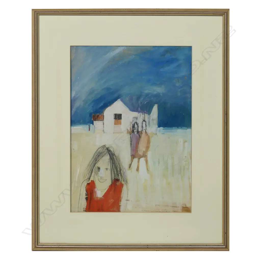 Barry Bates (aka Billy Apple) (NZ1935-2021)  Untitled (House and Figures), Image 1++