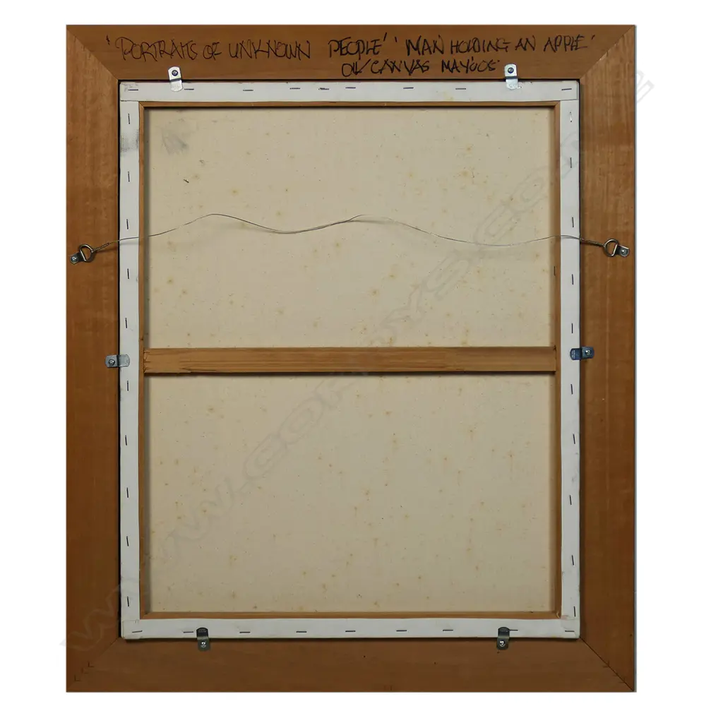 Agnes Wood (NZ 1921-2013) 'Portraits of Unknown People (man holding an apple)', Image 1++