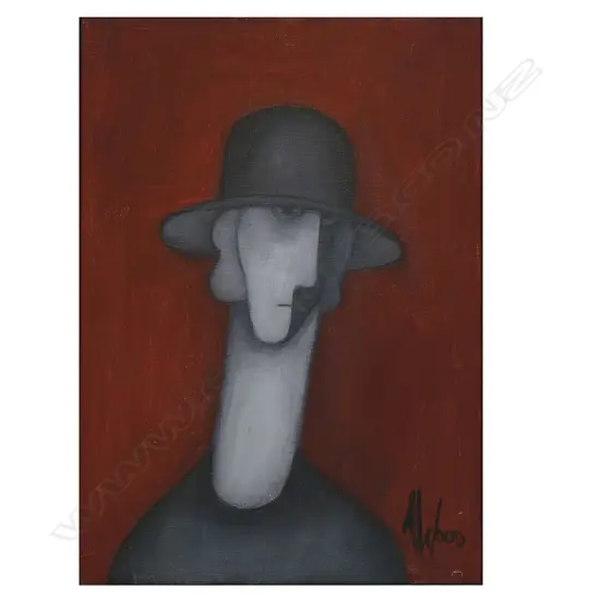 Agnes Wood (NZ 1921-2013) 'Portraits of Unknown People (man wearing a hat)',