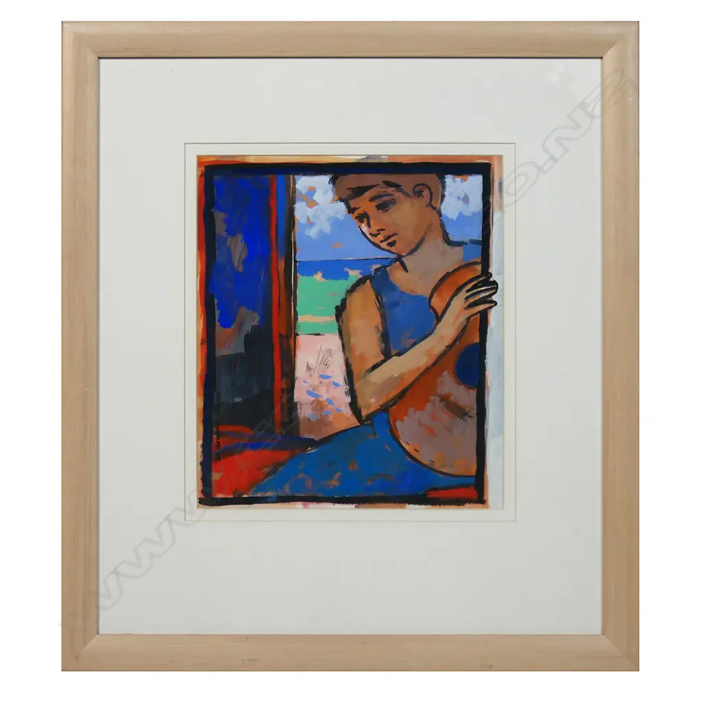 Bruce Treloar (NZ 1946-) 'Boy with guitar', Image 1++