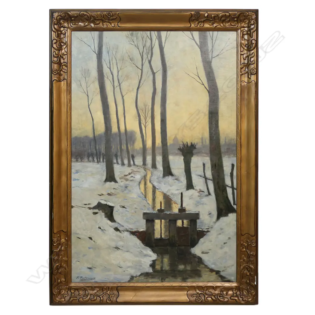 Jean-Francois Taelemans (Belgium 1851-1931) Trees in Snowy Landscape, Image 1++
