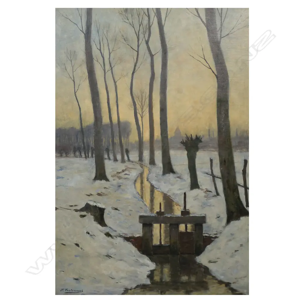 Jean-Francois Taelemans (Belgium 1851-1931) Trees in Snowy Landscape, Image 1++