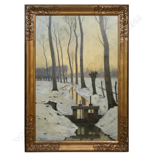 Jean-Francois Taelemans (Belgium 1851-1931) Trees in Snowy Landscape,