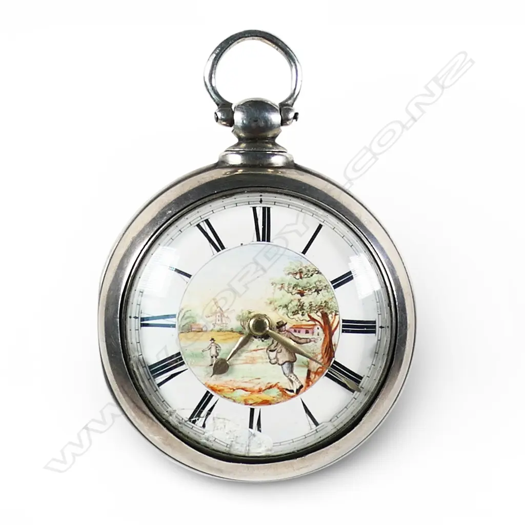 A Victorian silver pair cased pocket watch, Image 1++