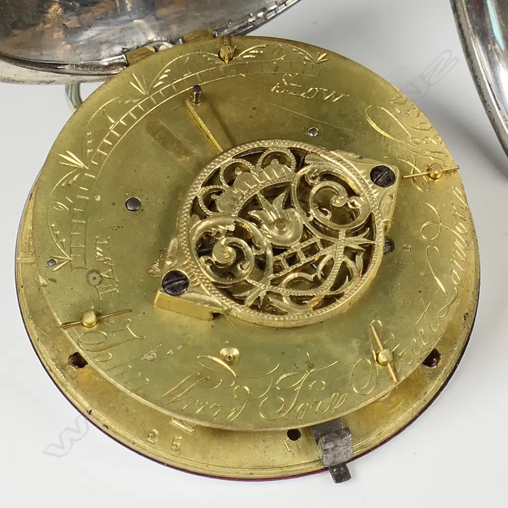 A large 19thC Continental silver consular pocket watch, Image 1++