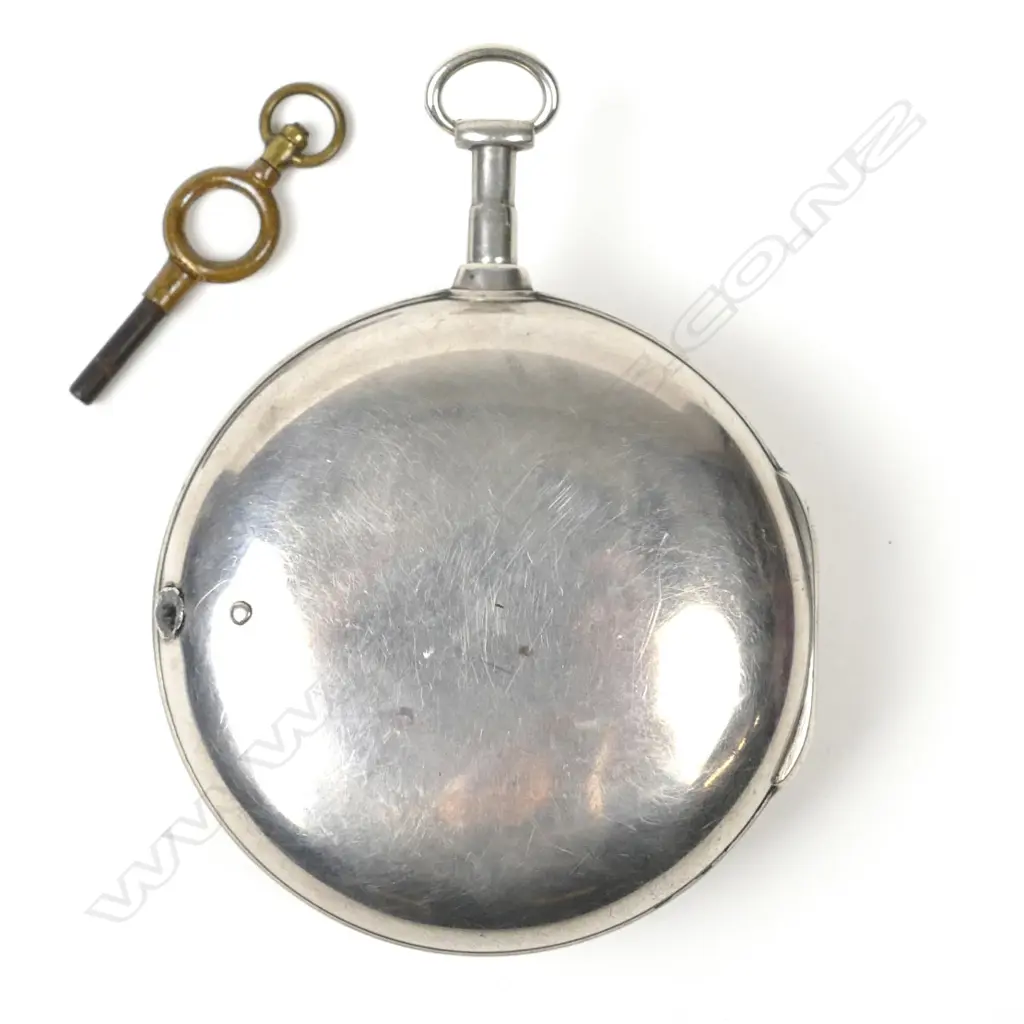 A silver 1800 pair cased verge fusee pocket watch by John Brown, Image 1++