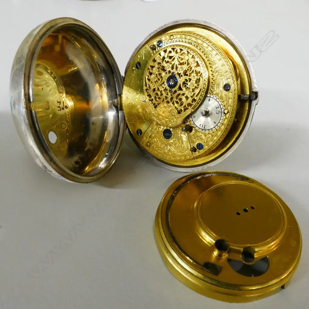 A silver 1800 pair cased verge fusee pocket watch by John Brown, Image 1++