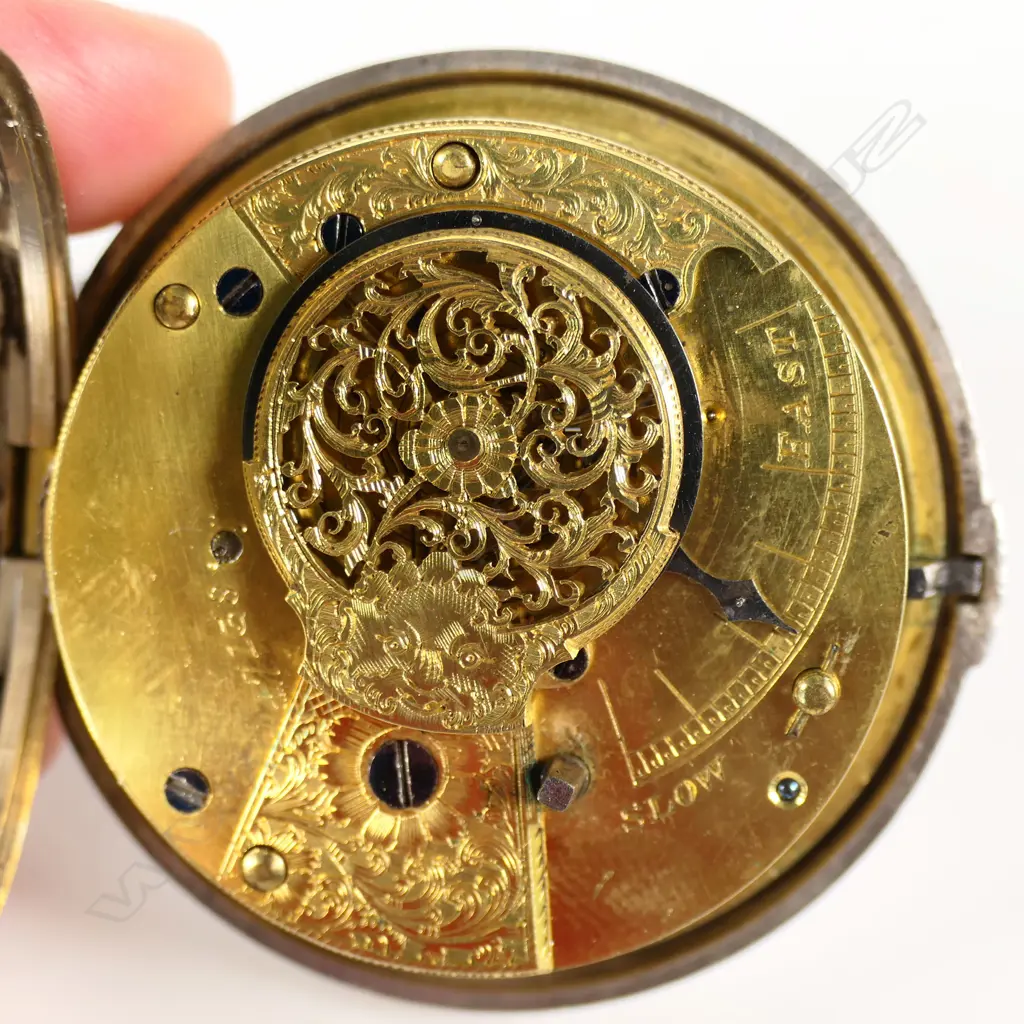 A large George IV silver pair case pocket watch, Image 1++