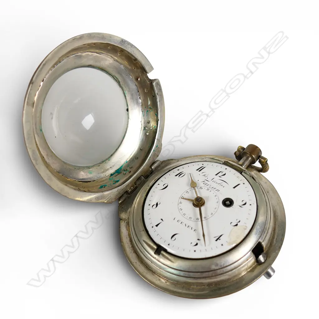 A Birmingham 1821 silver pair cased pocket watch, Image 1++