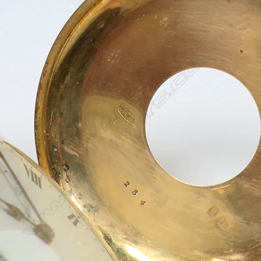 An early 1900s 18ct gold half hunter pocket watch, Image 1++