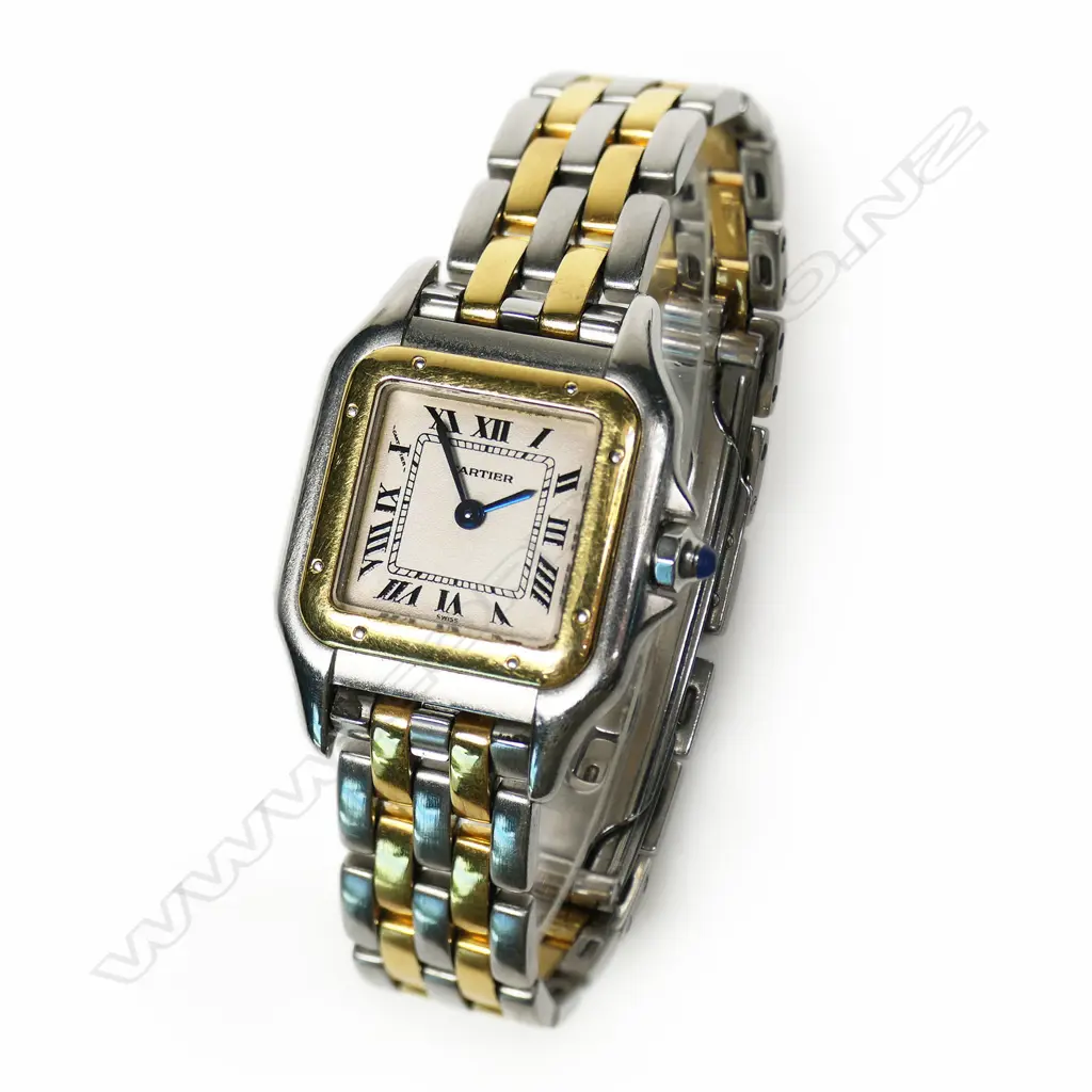 A vintage Cartier Panthère ladies 18ct gold and stainless wristwatch, Image 1++