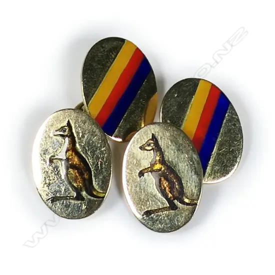 A pair of Australian historical ashes 1928-29 18ct gold cufflinks,