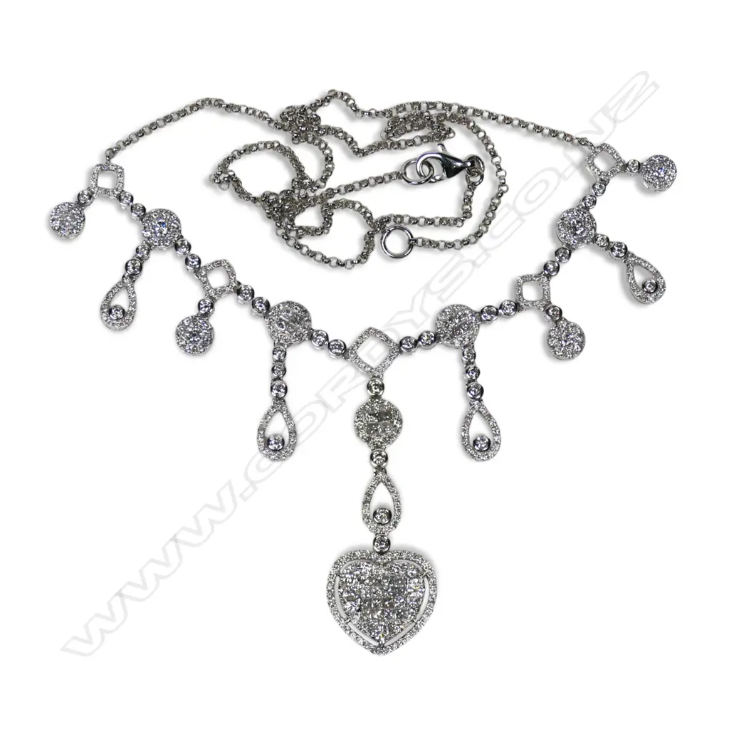 18ct white gold and 318 diamond necklace, Image 1++