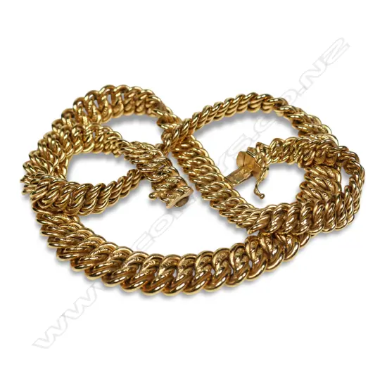 A 9ct gold fancy link necklace,