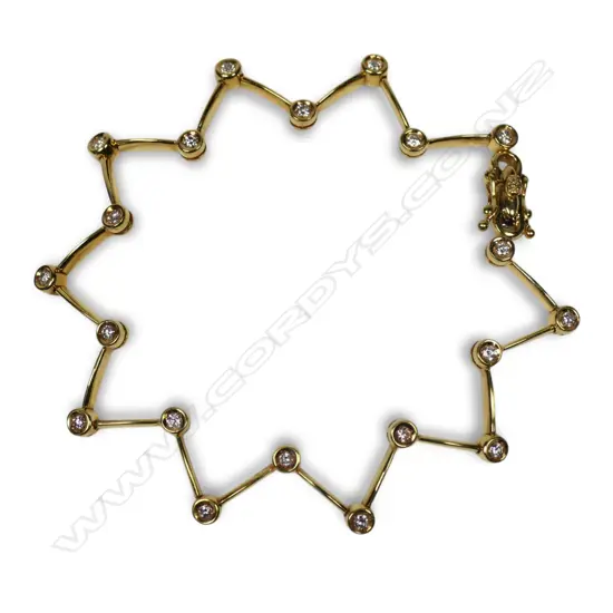 An 18ct gold and diamond bracelet,