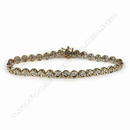 A 14ct gold and diamond bracelet,
