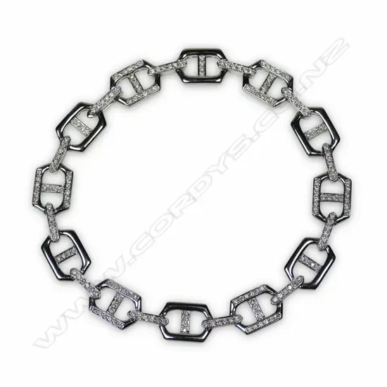 A 9ct white gold and 192 diamond bracelet,