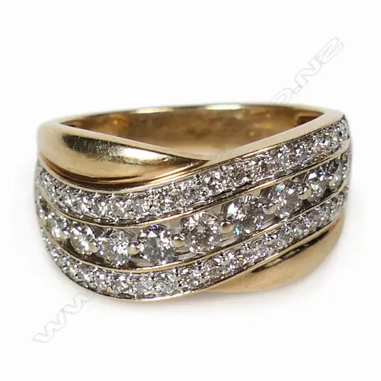 A 10ct gold and diamond dress ring,