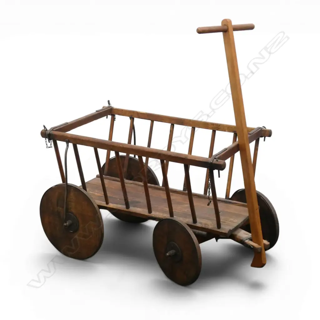 A 19thC country fruitwood dog cart, Image 1++