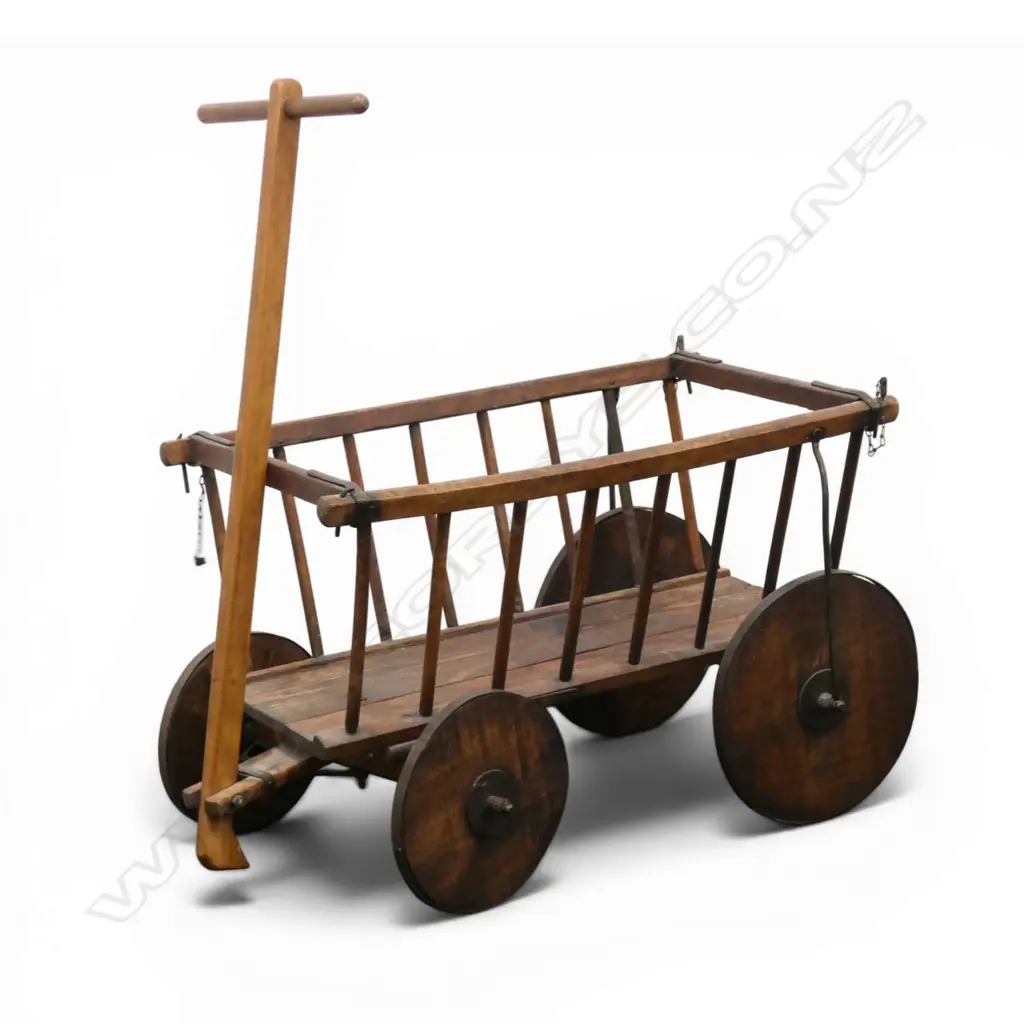 A 19thC country fruitwood dog cart, Image 1++