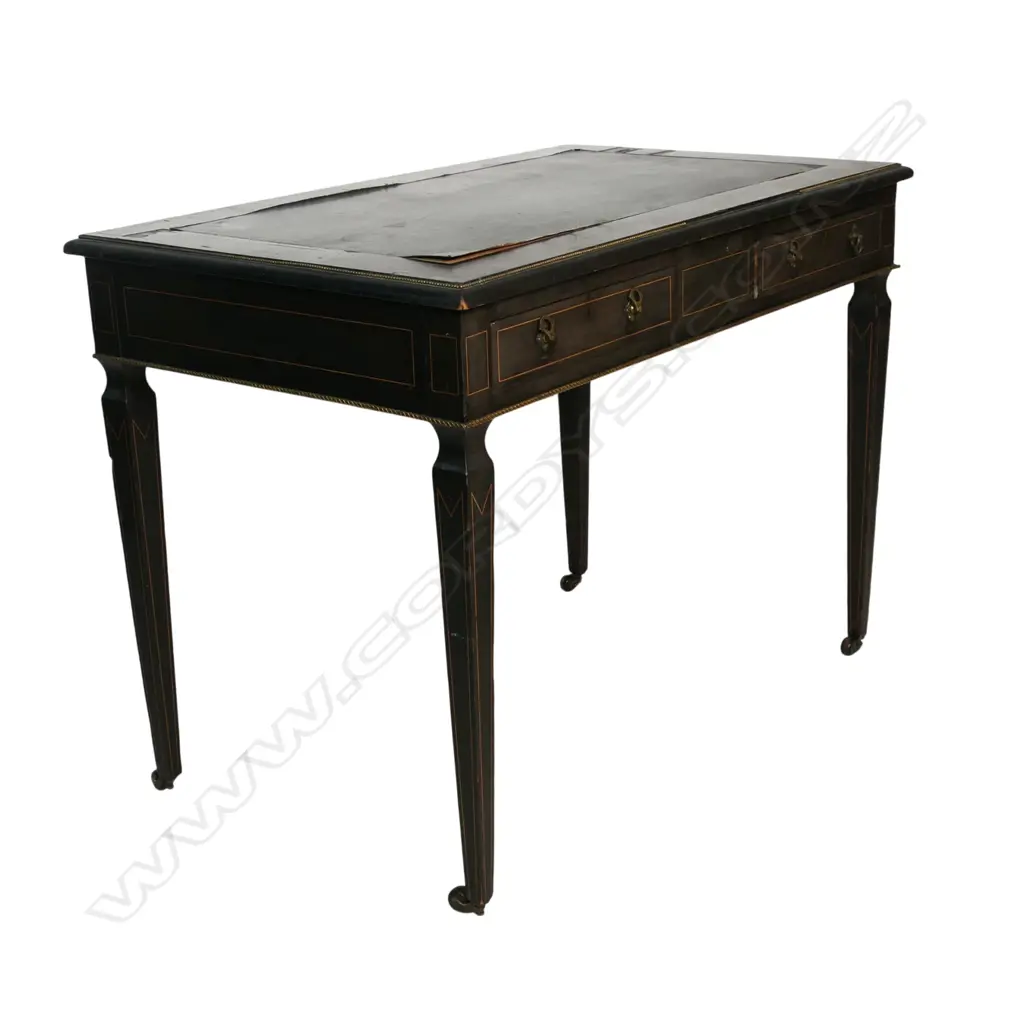 A Victorian ebonised writing table, Image 1++