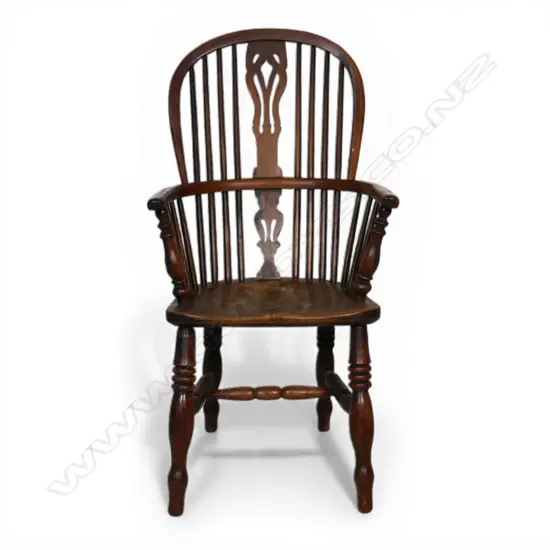 A George III Windsor elm and beech armchair,