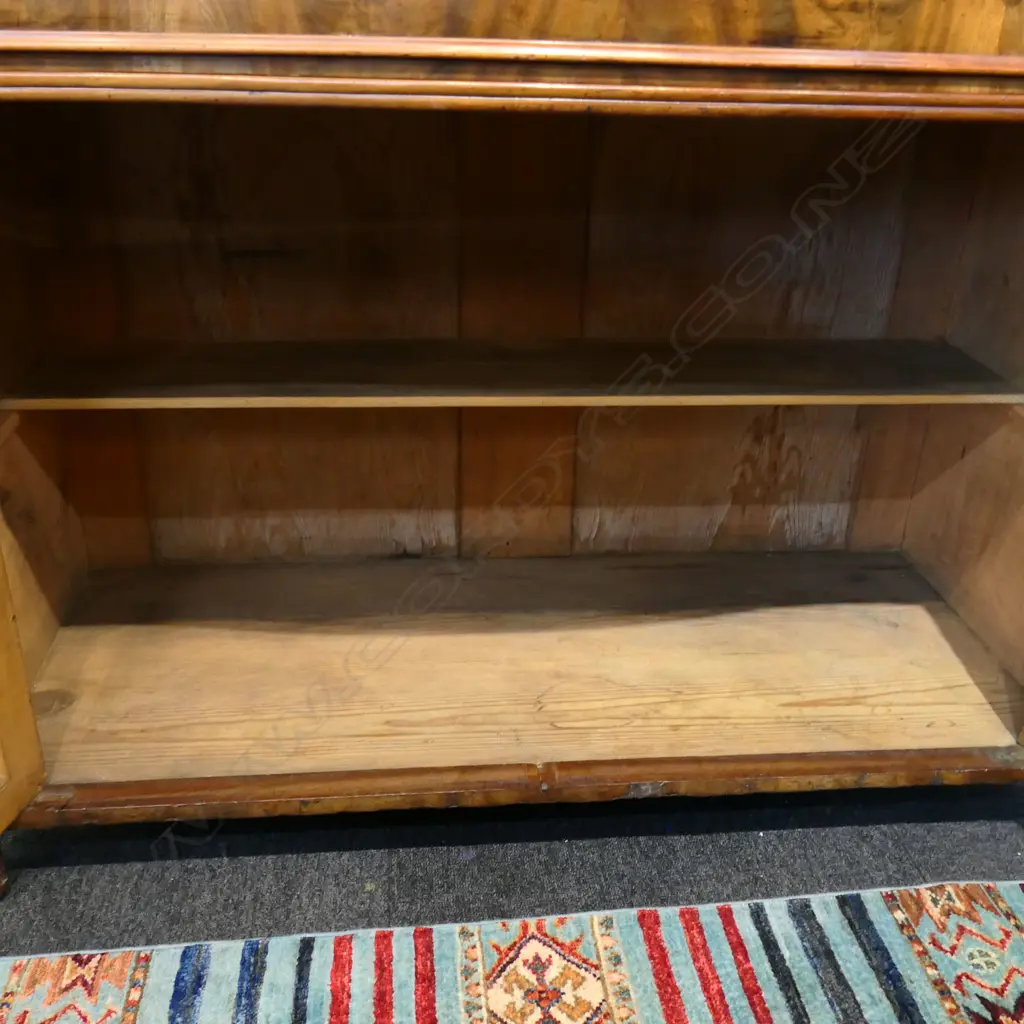 A 19thC walnut tall glazed bookcase cabinet, Image 1++