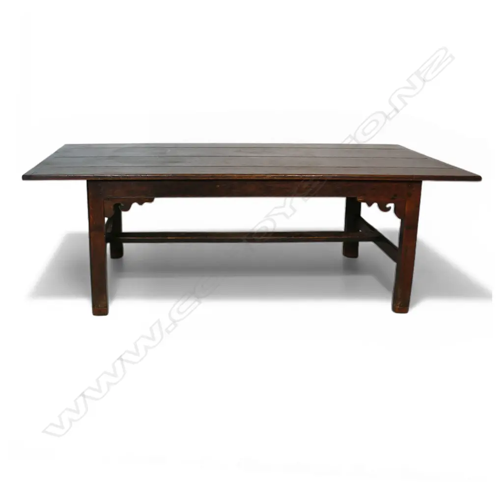 A good early George III country oak refectory dining table, Image 1++