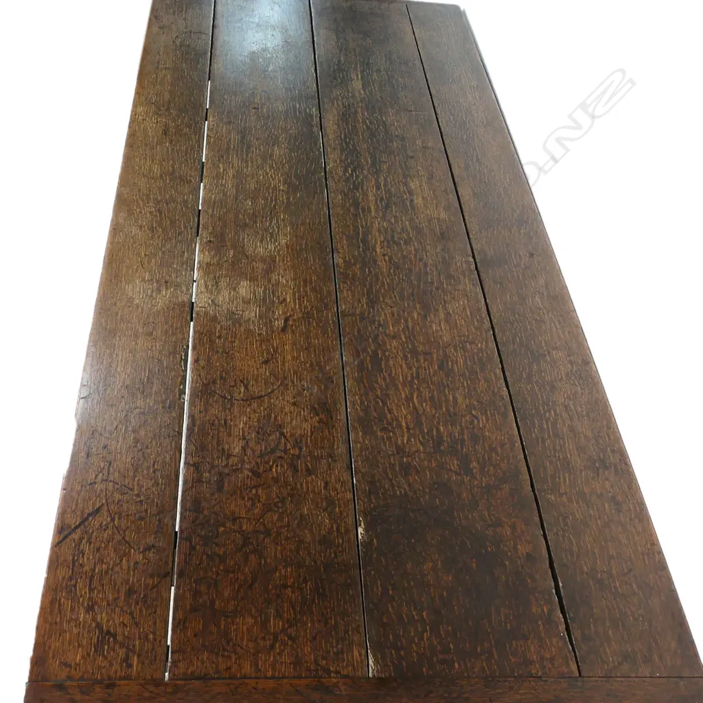 A good early George III country oak refectory dining table, Image 1++