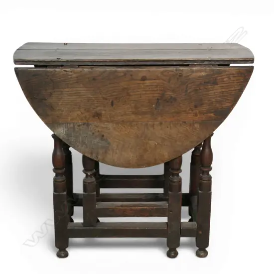 A George III country oak small gate leg table,