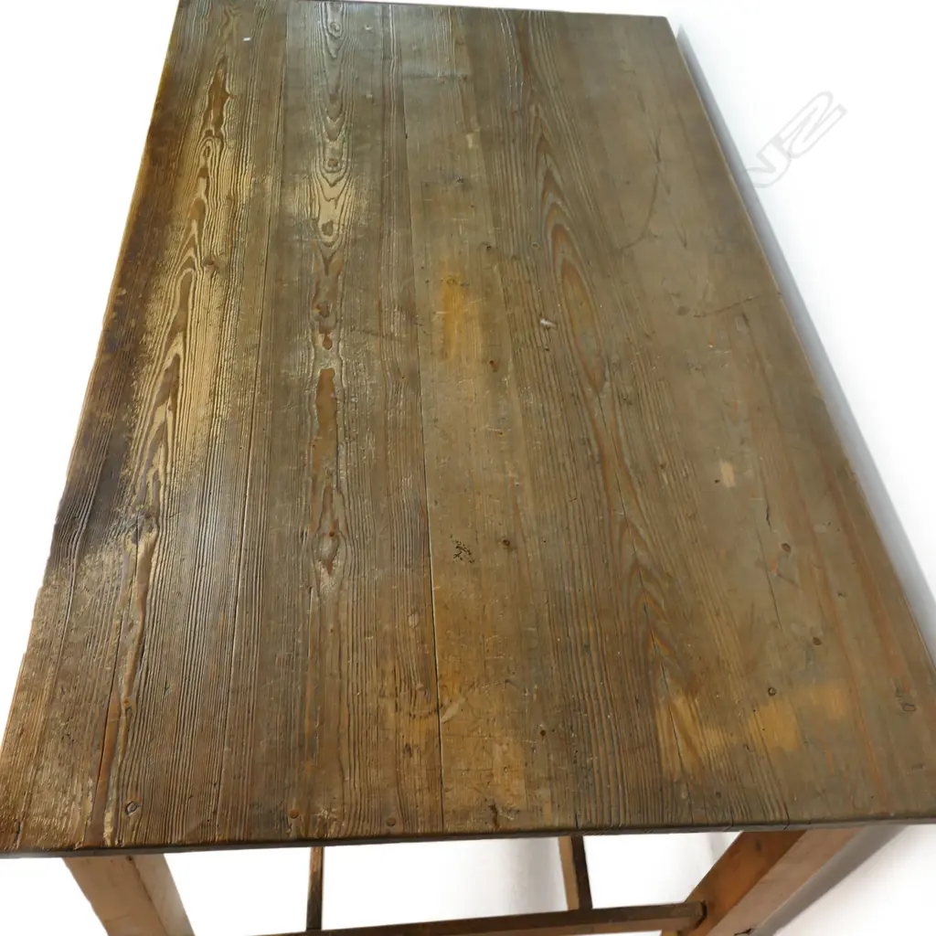 A 19thC pine tall refectory kitchen preparation table, Image 1++