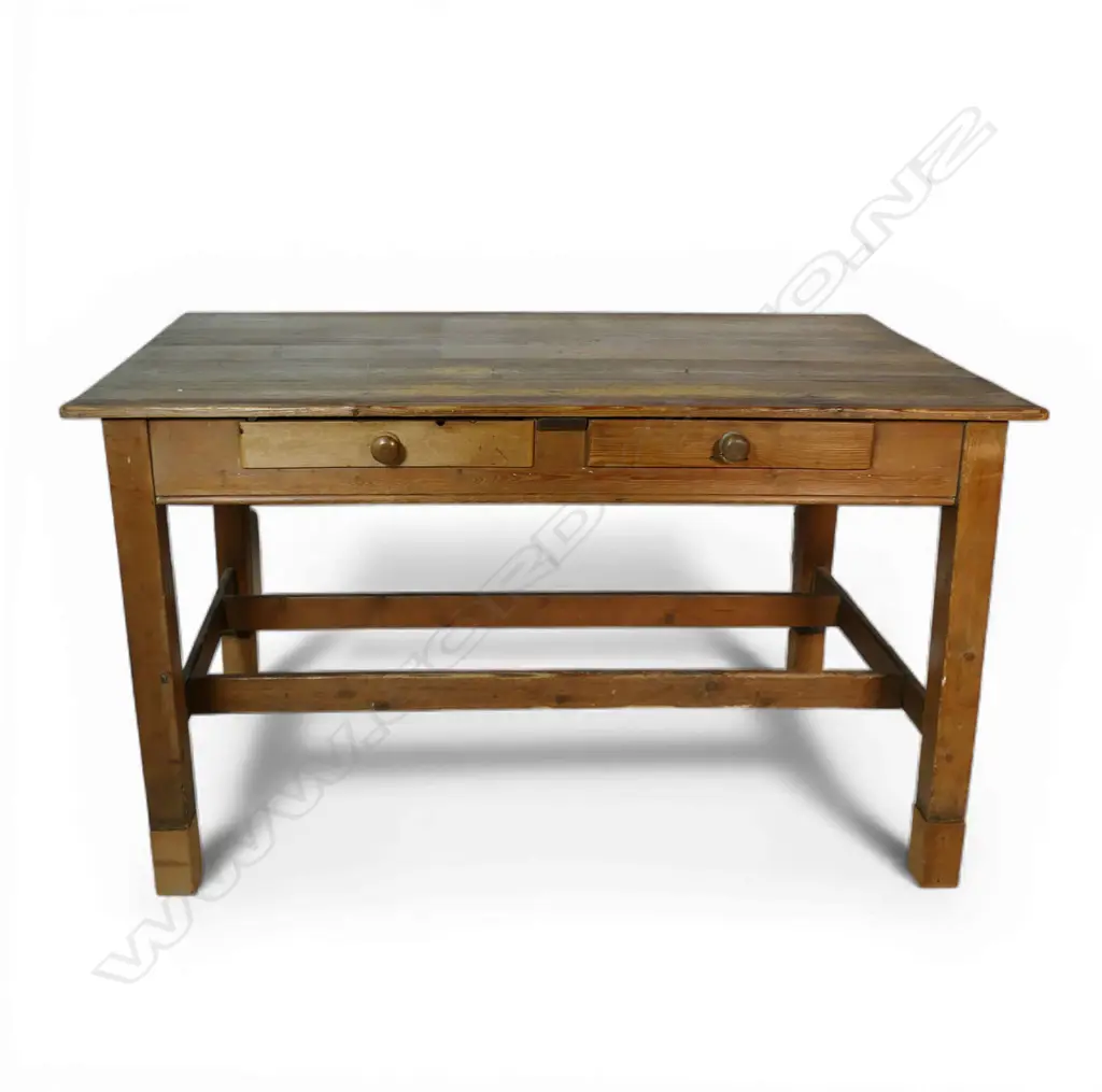 A 19thC pine tall refectory kitchen preparation table, Image 1++