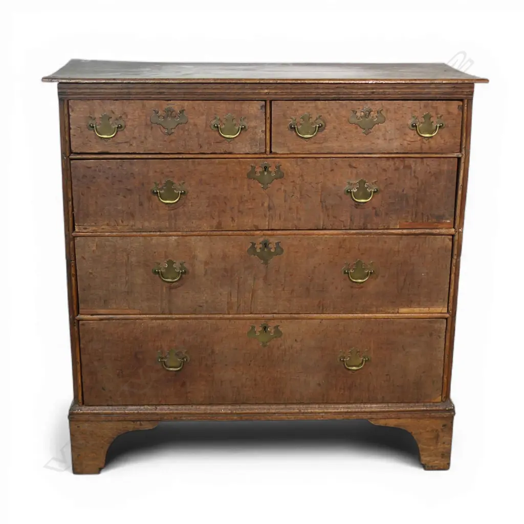 A George III country cottage oak two piece chest, Image 1++