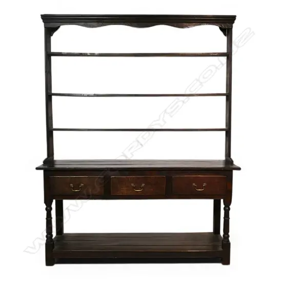 A 19thC/20thC country oak small proportion dresser,