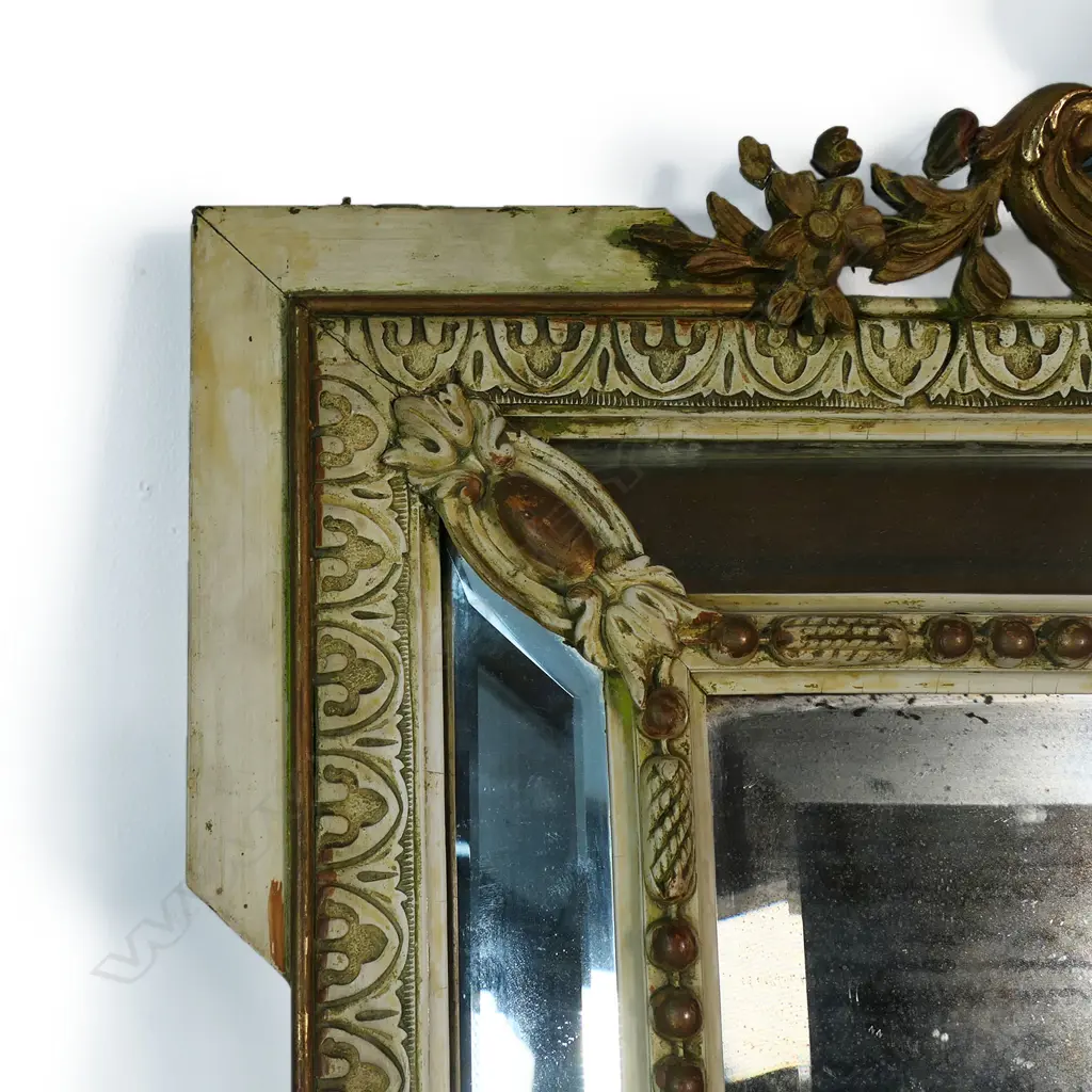 A late 19thC French large cushion type pier mirror, Image 1++