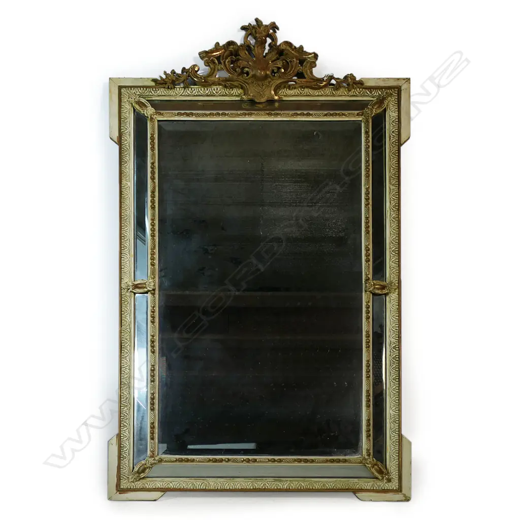A late 19thC French large cushion type pier mirror, Image 1++