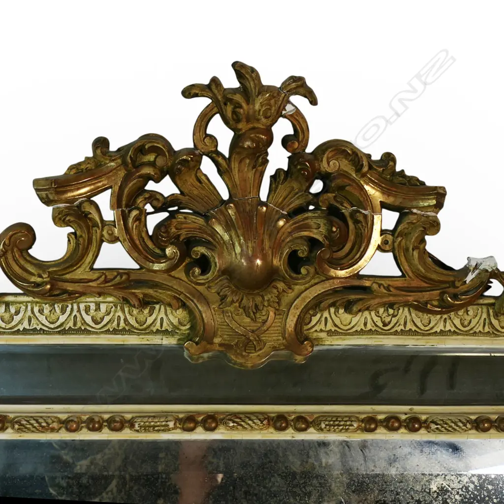 A late 19thC French large cushion type pier mirror, Image 1++