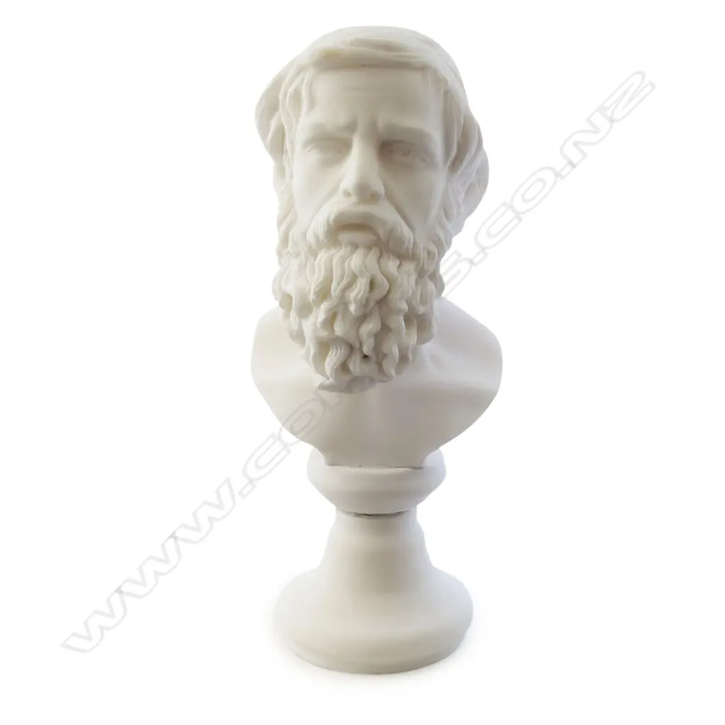 A white marble bust representing the Greek philosopher Plato, Image 1++