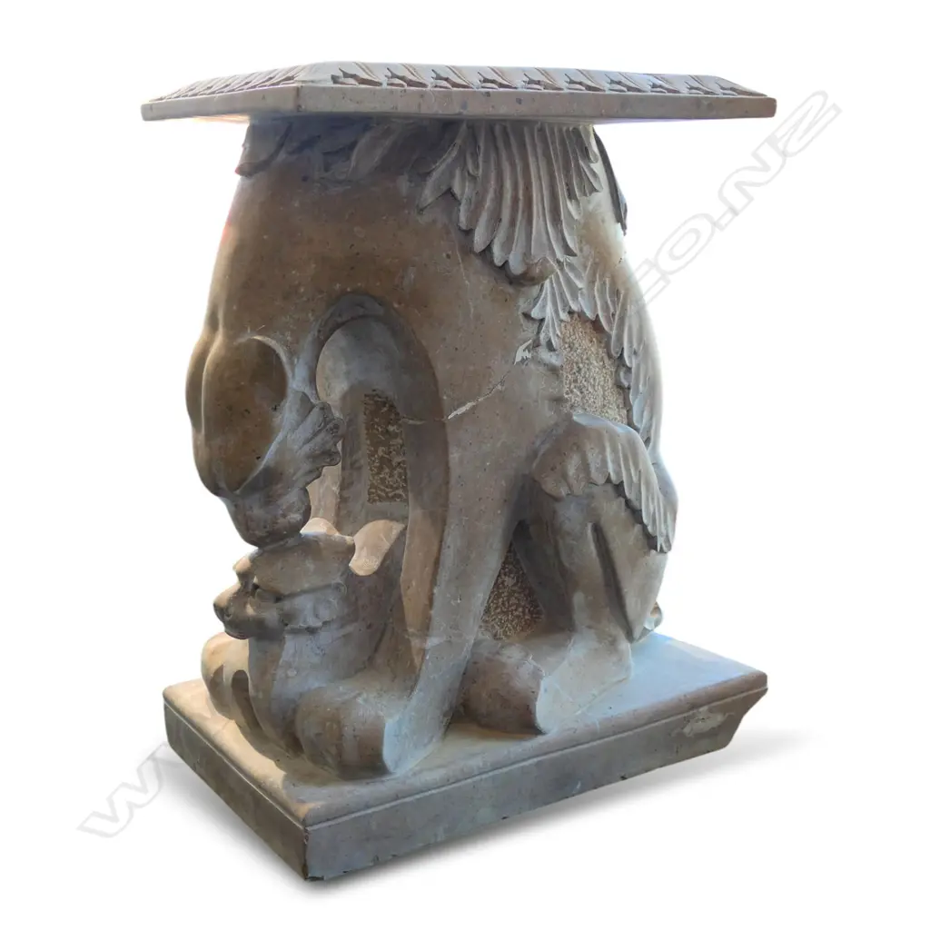 A large variegated tan marble sculptured stand, Image 1++