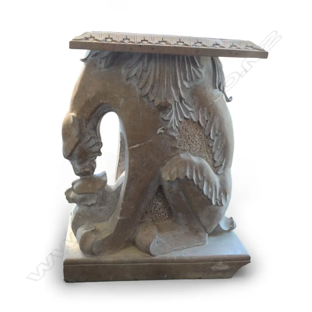 A large variegated tan marble sculptured stand, Image 1++