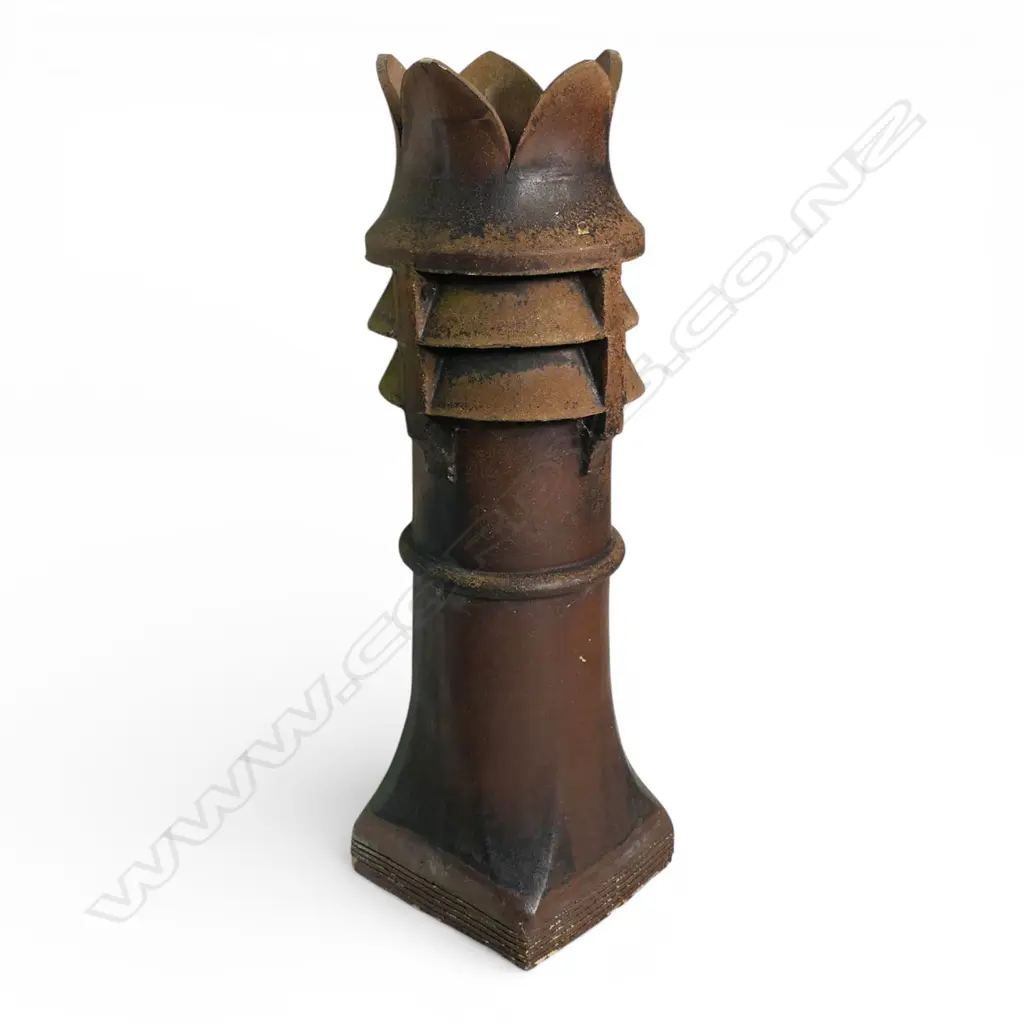 A 19thC tall salt glazed crown top chimney pot, Image 1++