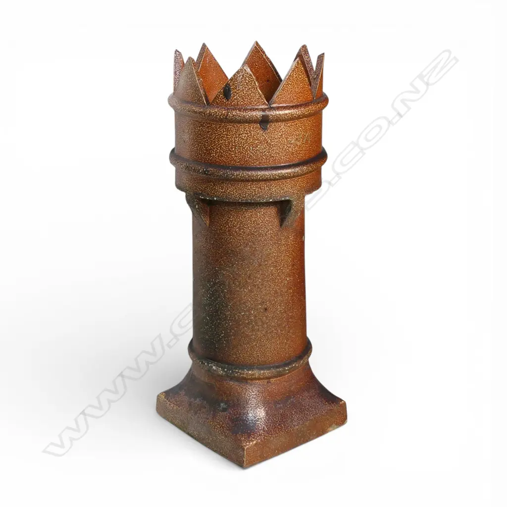 A 19thC tall salt glazed crown top chimney pot, Image 1++