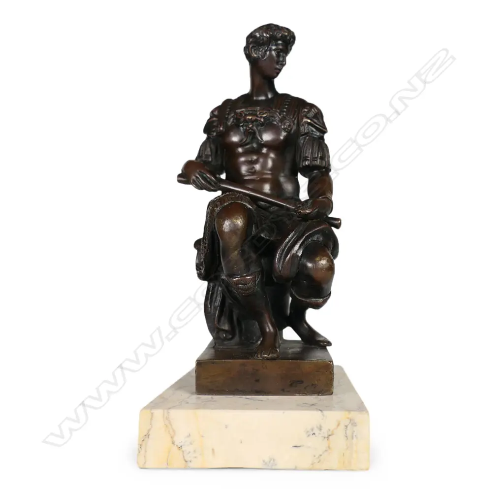 Ron Lion Sauvage (French, 19th/20th Century) bronze sculpture of Giuliano de Medici, Image 1++